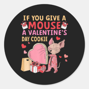 Funny Mouse Valentijnsdag Cookie Love Snoep Heart Ronde Sticker