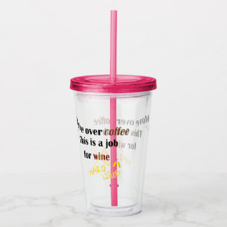 Funny move over koffiebaan voor wijn-drank acryl drinkbeker