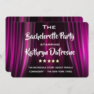 Funny Movie/Cast Parody Bachelorette Invitation