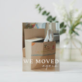 Funny Moving Announcement Briefkaart met foto (Staand voorkant)