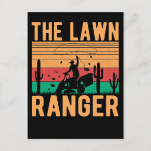 Funny Mowing Ranger Father Grass Mower Briefkaart