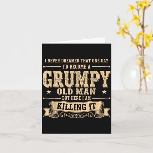 Funny Mpy Old Man  Kaart (Gele Bloem)
