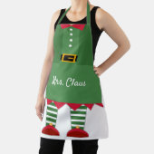 Funny Mrs Claus-kerstgroen en Red Custom Schort (Insitu)
