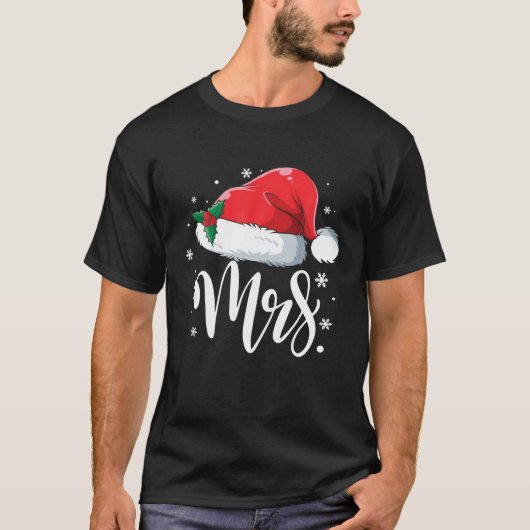 Funny Mrs Claus Santa Kerstman Matching Couple P T-shirt (Voorkant)
