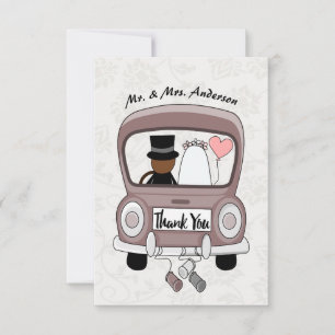 Funny Mrs. & Mr. newlywed bedankt Briefkaart
