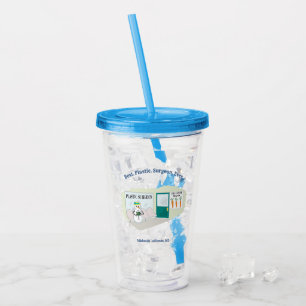 Funny Ms Frosty bij plastisch chirurg cartoon Acryl Drinkbeker