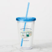 Funny Ms Frosty bij plastisch chirurg cartoon Acryl Drinkbeker (Achterkant)