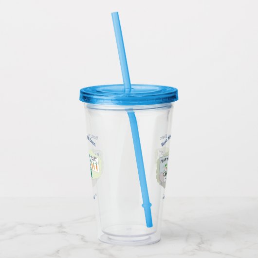 Funny Ms Frosty bij plastisch chirurg cartoon Acryl Drinkbeker (Links)