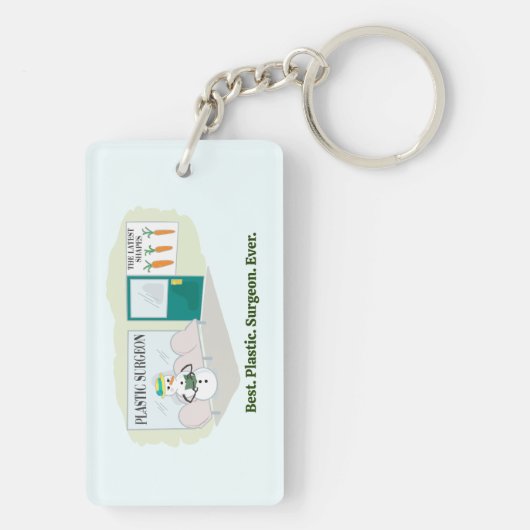 Funny Ms Frosty bij plastisch chirurg cartoon Sleutelhanger (achterkant)