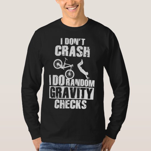 Funny MTB Crash - Graviteitstests mountainbike T-shirt (Voorkant)