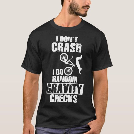 Funny MTB Crash - Graviteitstests mountainbike T-shirt (Voorkant)