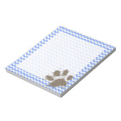 Funny Muddy Paw Print op Blue Chevron Notitieblok (Gedraaid)