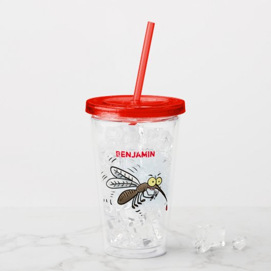 Funny mug insect cartoon illustratie acryl drinkbeker (Achterkant ijs)