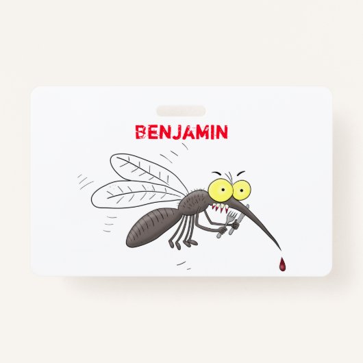 Funny mug insect cartoon illustratie badge (Voorkant)