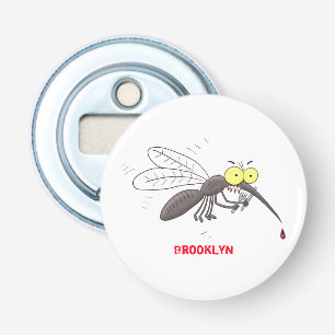 Funny mug insect cartoon illustratie button flesopener