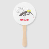 Funny mug insect cartoon illustratie handwaaier (Achterkant)