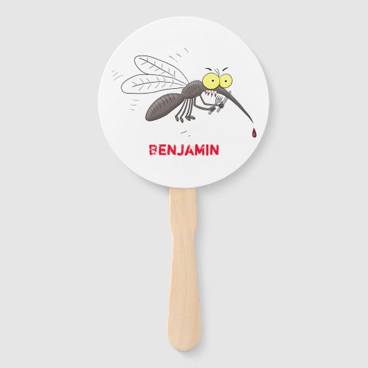 Funny mug insect cartoon illustratie handwaaier (Voorkant)