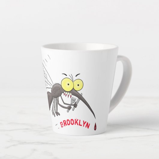 Funny mug insect cartoon illustratie latte mok (Rechterhoek)