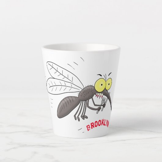 Funny mug insect cartoon illustratie latte mok (Voorkant)