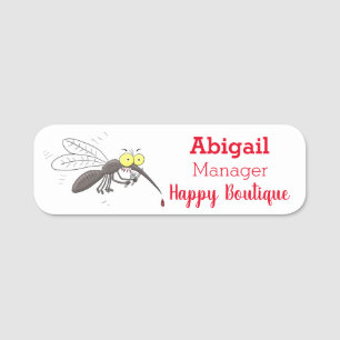 Funny mug insect cartoon illustratie naamplaatje