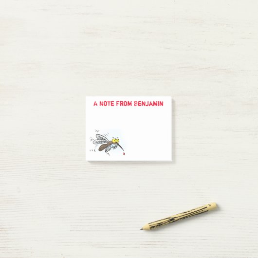 Funny mug insect cartoon illustratie post-it® notes (Op bureau)