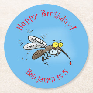 Funny mug insect cartoon illustratie ronde kartonnen onderzetter