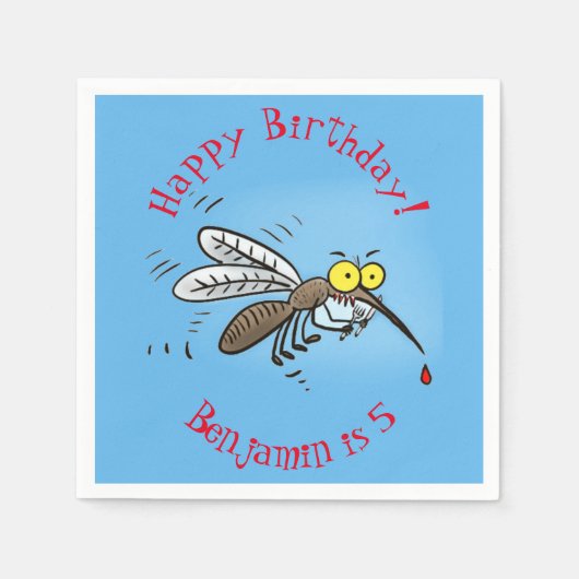 Funny mug insect cartoon illustratie servet (Voorkant)