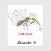 Funny mug insect cartoon illustratie sticker (Vel)