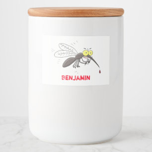 Funny mug insect cartoon illustratie voedselcontainer etiket