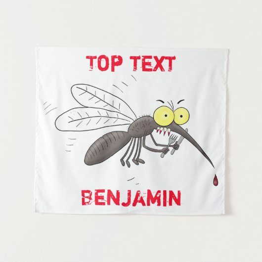 Funny mug insect cartoon illustratie wandkleed (Voorkant (horizontaal))