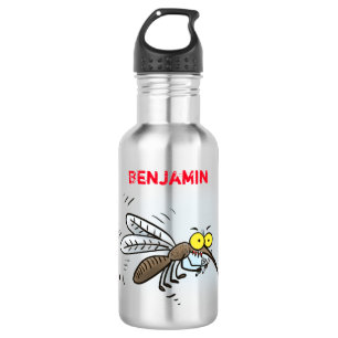Funny mug insect cartoon illustratie waterfles