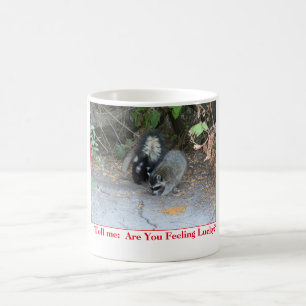 Funny mug met foto van wasbeer en stinkdier koffiemok