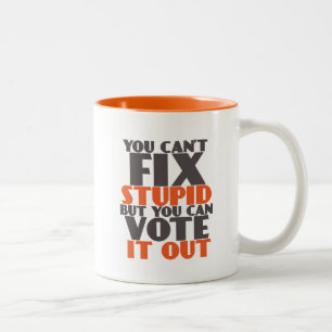 Funny Mug over verkiezingsbeleid en verkiezingen Tweekleurige Koffiemok