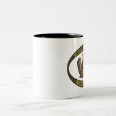 Funny Mug: Slimmer werken is geen Harder Tweekleurige Koffiemok (Center)