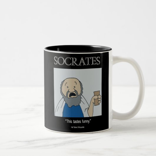 Funny Mug - Socrates-Mok Tweekleurige Koffiemok (Rechts)