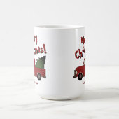 Funny mug with old red truck and Christmas tree (Centre)