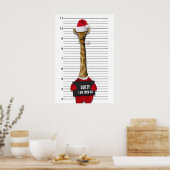 Funny Mugshot Giraffe voor kerstmis Poster (Keuken)