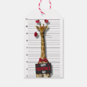 Funny Mugshot Guilty Giraffe Happy Valentine's Day Cadeaulabel (Achterkant)