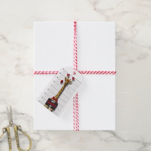 Funny Mugshot Guilty Giraffe Happy Valentine's Day Cadeaulabel (Met Touw)