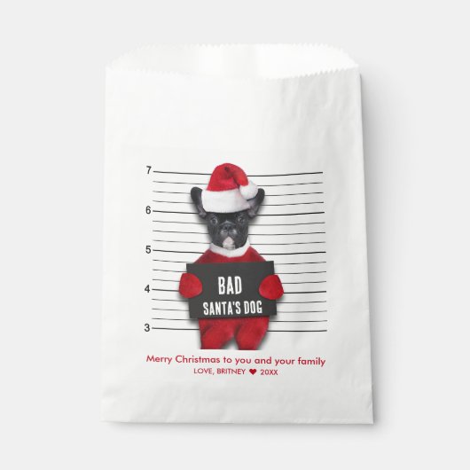 Funny Mugshot Kerstmis Bad Santa's Dog Bedankzakje (Voorkant)