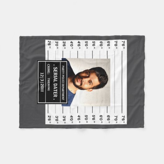 Funny Mugshot Ster  Fleece Deken (Voorkant (Horizontaal))