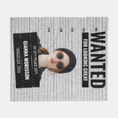 Funny Mugshot Wanted Custom Name & Text  Fleece Deken (Voorkant (Horizontaal))