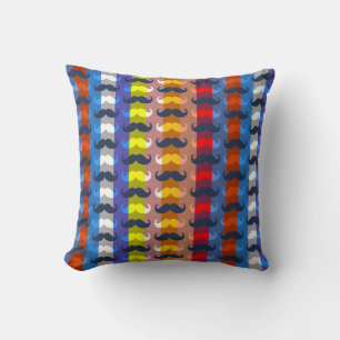 Funny Multicolor Mustache Stripe Patroon Kussen