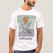 Funny Multitasking Juggling Clown Kaarten en cadea T-shirt (Voorkant)