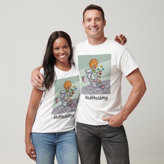 Funny Multitasking Juggling Clown Kaarten en cadea T-shirt (Unisex)