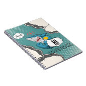 Funny Muscular Shark Comic Carnet - HI, LOVE ROC (Côté Droit)