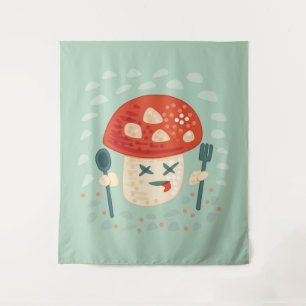 Funny Mushroom Food Character Weird Oddity Wandkleed