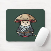 Funny Mushroom Ronin Wandering Samurai Illustratio Muismat (Met muis)
