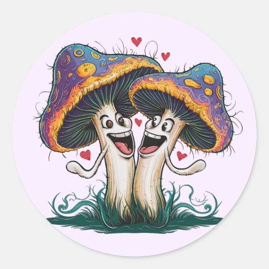 Funny Mushroom Sticker Set (Voorkant)