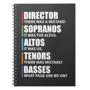 Funny Music Choir Singing Choir Joke Notitieboek